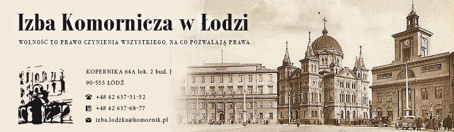 Strona Izby Komorniczej w Łodzi